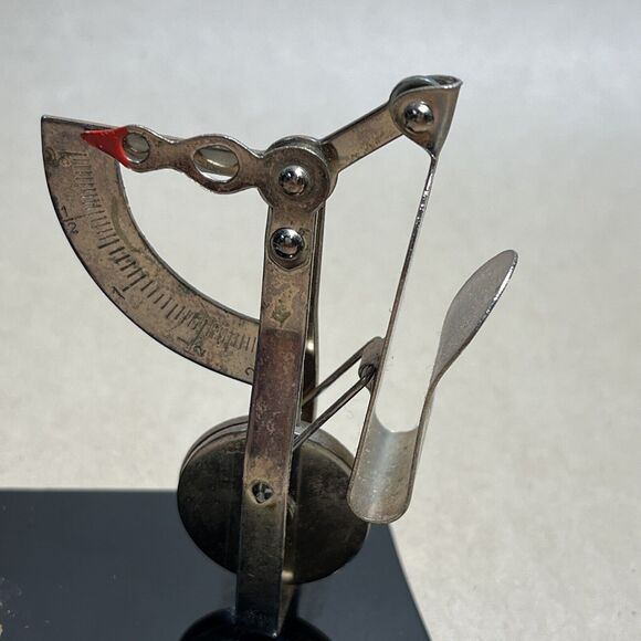 Vintage  Brass Postage Stamp Roll Holder Dispenser 2oz Letter Scale Weight Japan - Picture 2 of 12